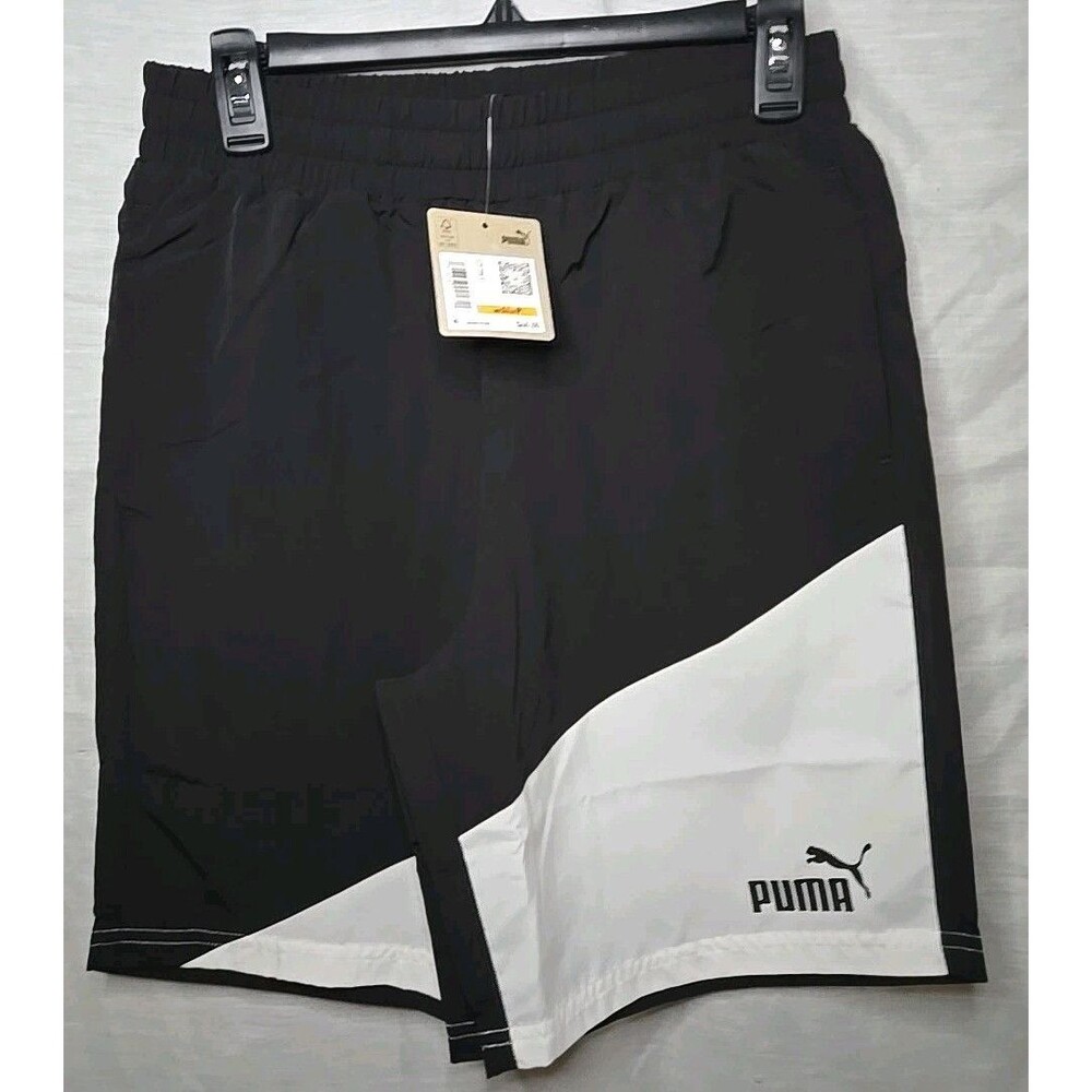 Men’s NWT Black & White Puma Power Colorblock Shorts Size Small. 679706-01